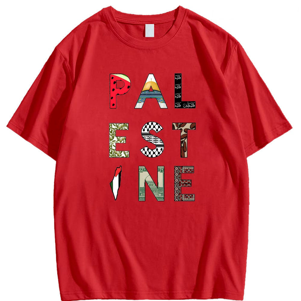 Red / XS Colorful Palestine Shirt | Project Palestine