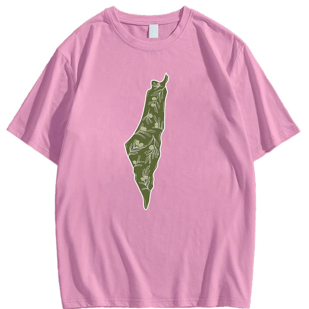 Pink / XS Olive Tree Geography Shirt | Project Palestine