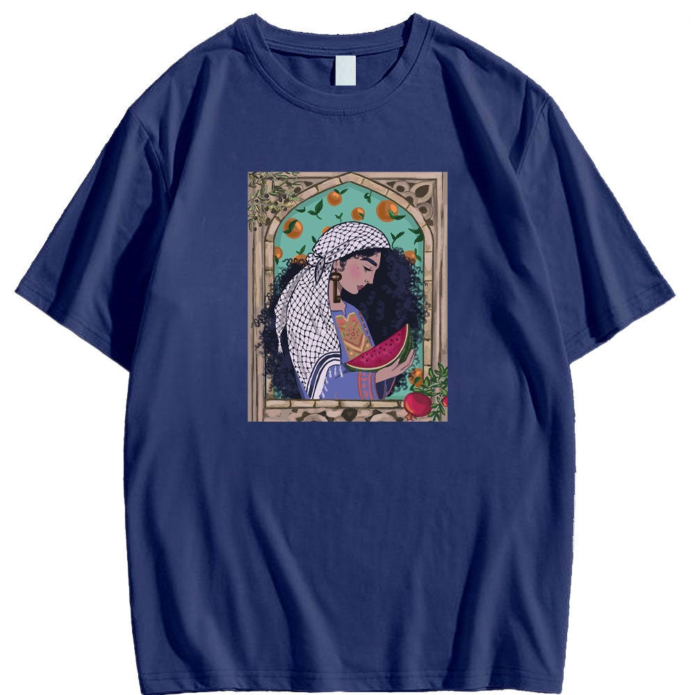 Blue / XS Palestinian Woman Shirt | Project Palestine