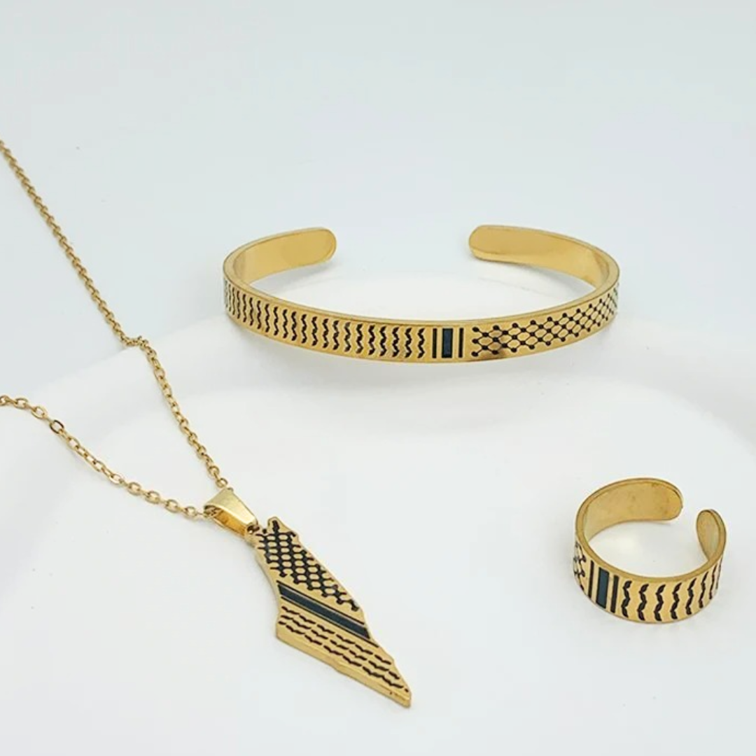 Gold Set Keffiyeh Jewelry Set | Project Palestine