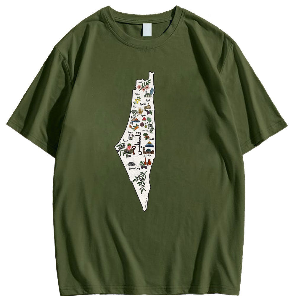 Camiseta de Geografía de Ciudades Palestinas
