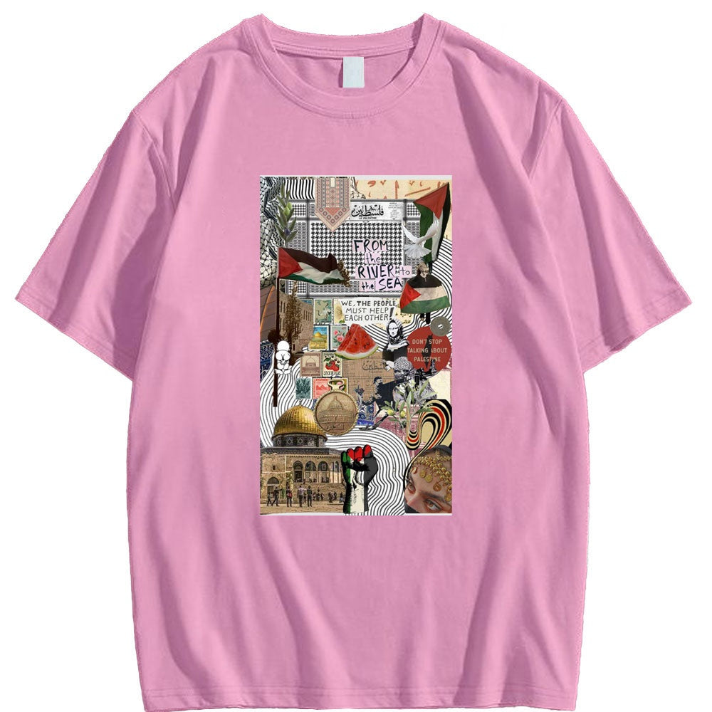 Timeless / Pink / XS Palestinian Story Images Shirt (Multiple Designs Available) | Project Palestine