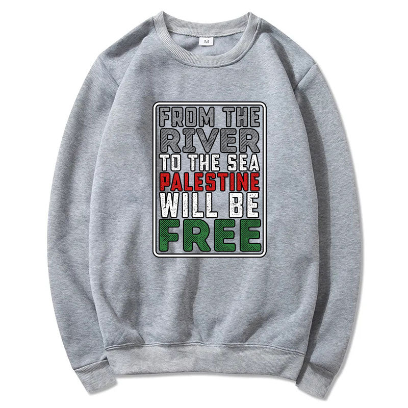 Gray / XS From The River To The Sea Sweater | Project Palestine