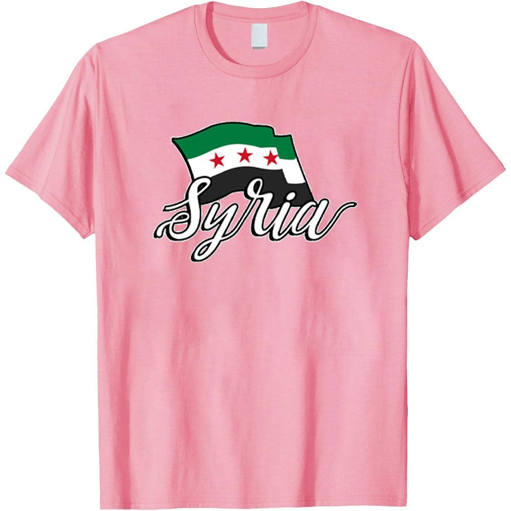 Pink / XS Cursive Syria Shirt | Project Palestine
