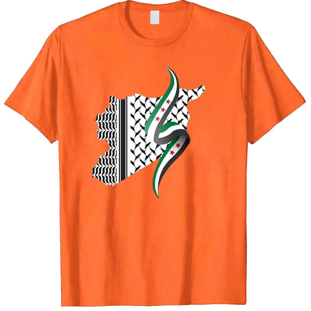 Orange / XS Syrian Keffiyeh Shirt | Project Palestine
