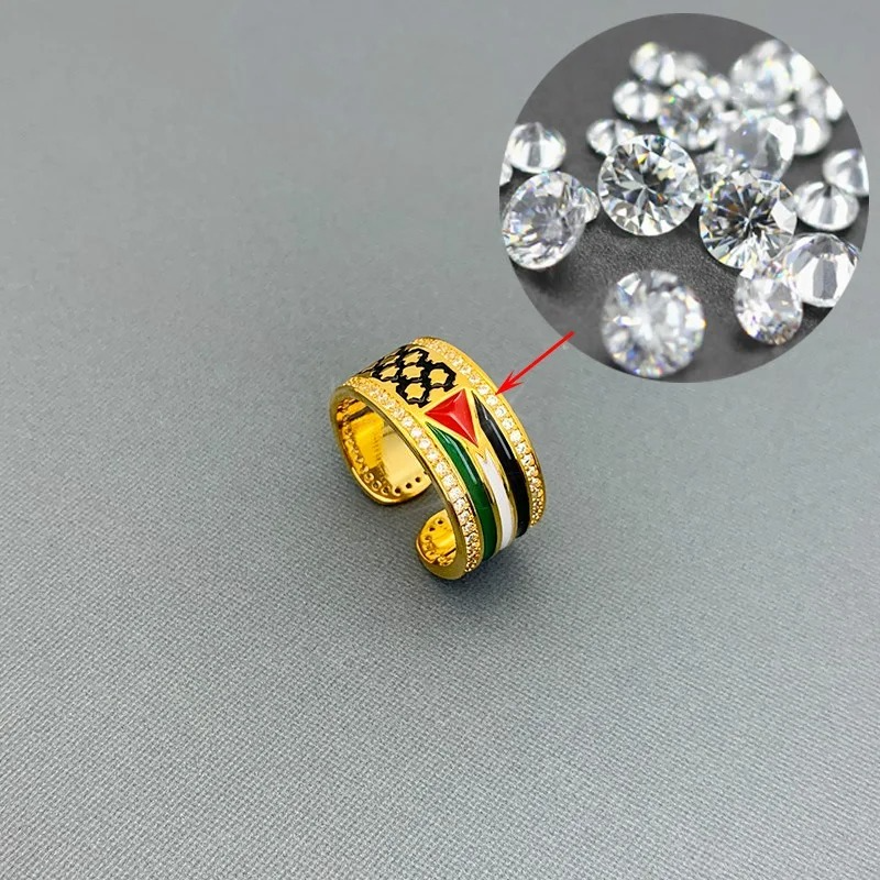 Gold with Gems Palestinian Gem Ring | Project Palestine