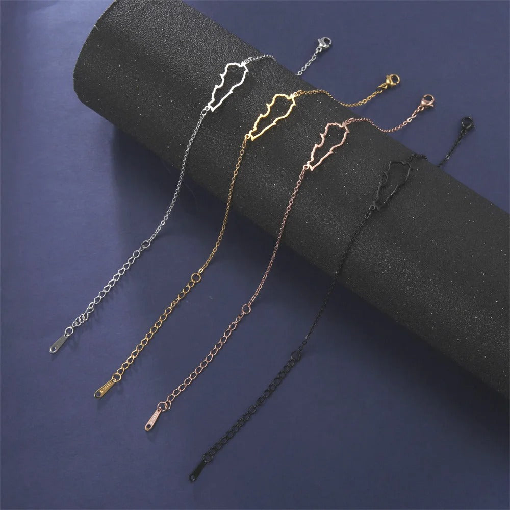 Rose Gold Lebanon Geography Bracelet | Project Palestine