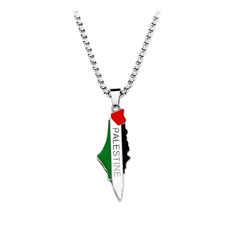 Silver / 24 Inches (60 cm) Palestine English Necklace/Chain | Project Palestine