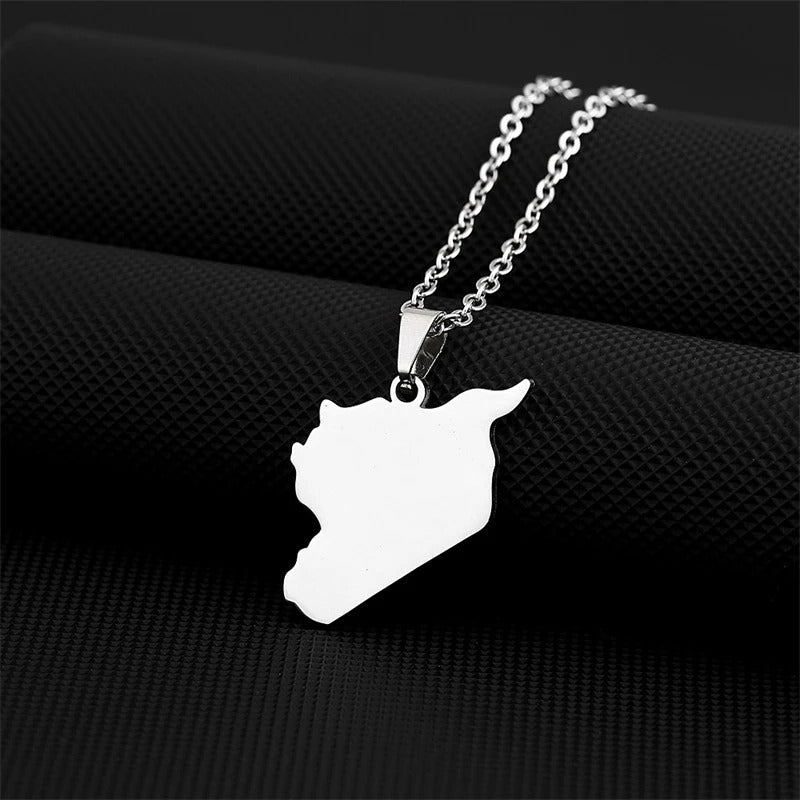 Silver / 22 Inches (55 cm) Filled Syrian Geography Necklace/Chain | Project Palestine