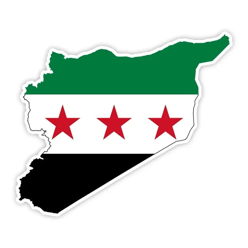 6 Inches Width (15 cm) Syrian Flag in Geography Sticker | Project Palestine