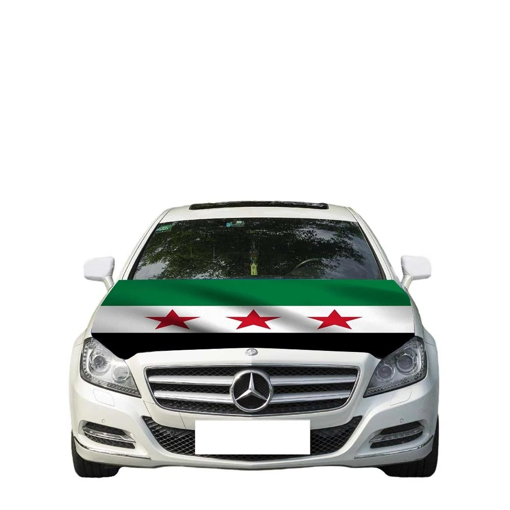 63.8 x 48 Inches (162 x 122 cm) Syrian Flag Car Hood Cover | Project Palestine