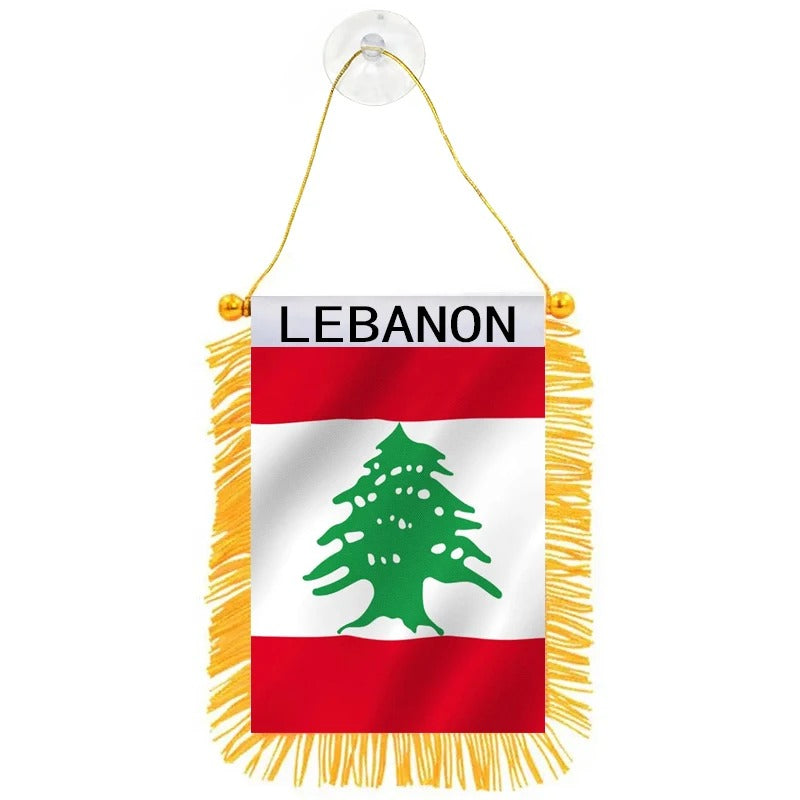 3 x 5 Inches (8 x 12 cm) Lebanon Car Rearview Mirror Flag | Project Palestine