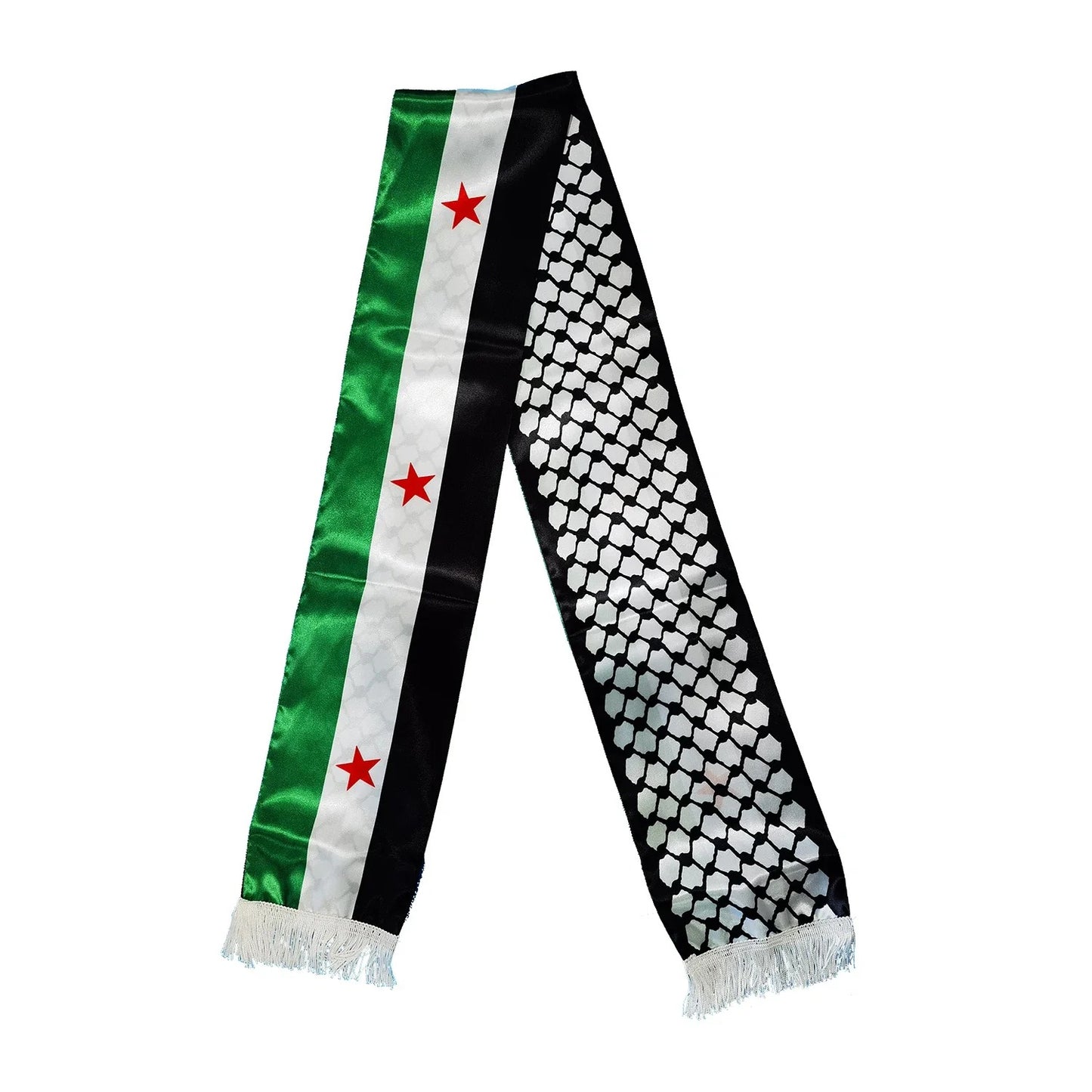Flag (With Keffiyeh) / 6 x 60 Inches (15 x 150 cm) Syrian Scarf (Multiple Designs Available) | Project Palestine