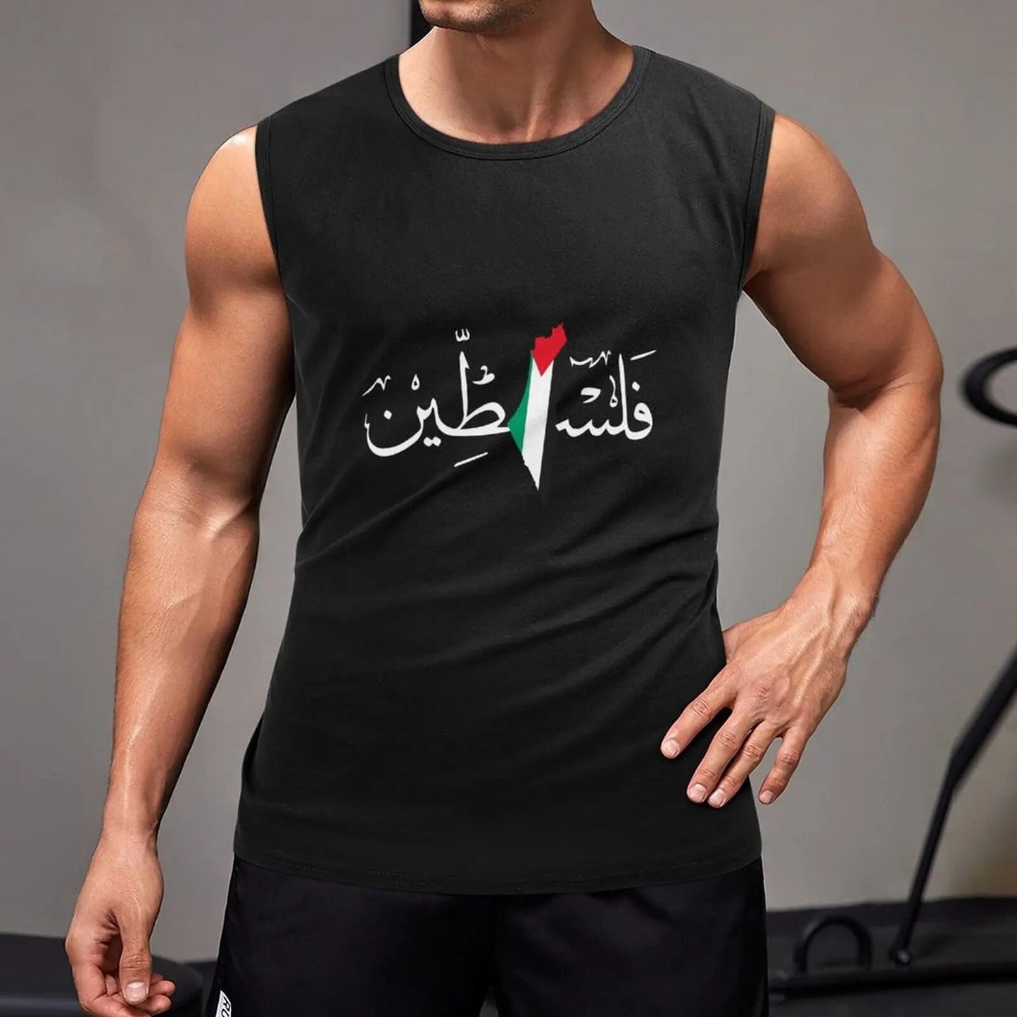 Black / XS Arabic Palestine Tank Top | Project Palestine