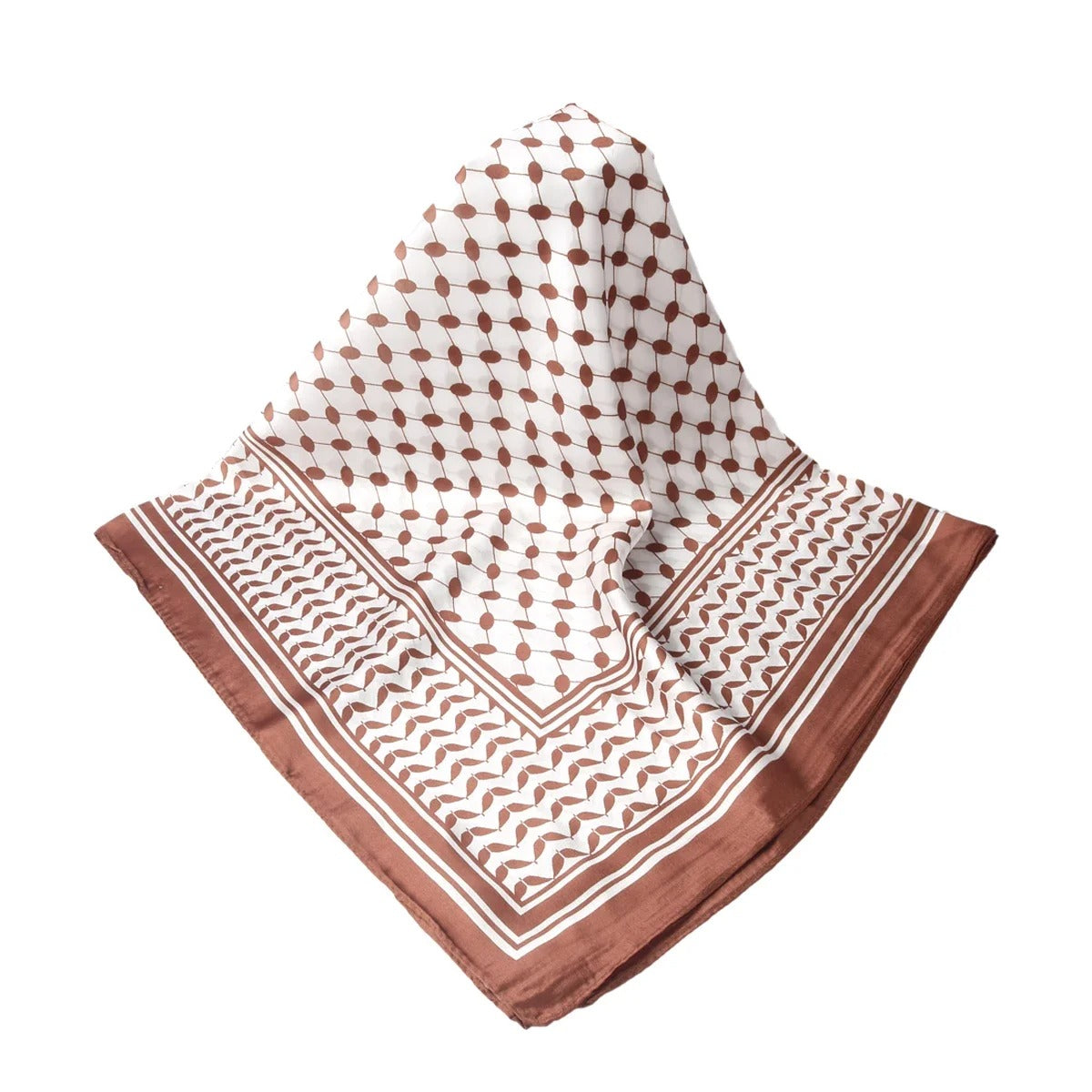 Brown/White / 35 x 35 inch (90 x 90 cm) Keffiyeh Kerchief | Project Palestine