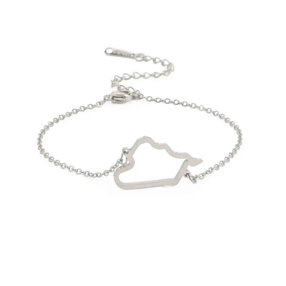 Silver Syrian Geography Bracelet | Project Palestine