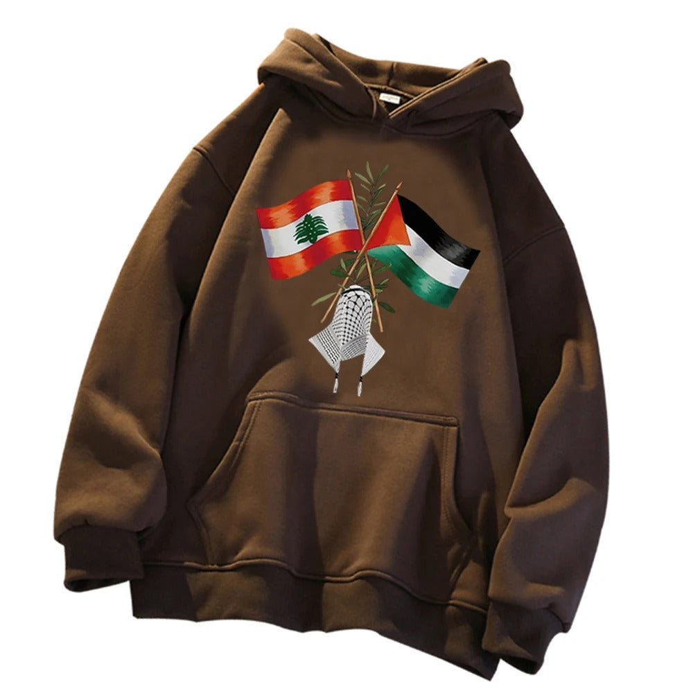 Brown / XS Palestine & Lebanon Hoodie | Project Palestine