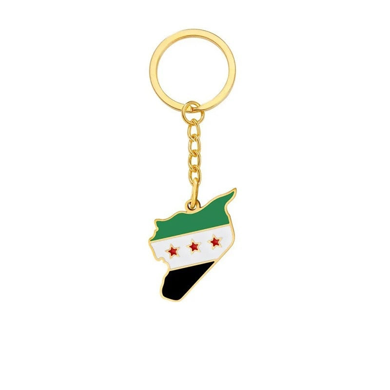 Gold Syria Geography Key Chain | Project Palestine