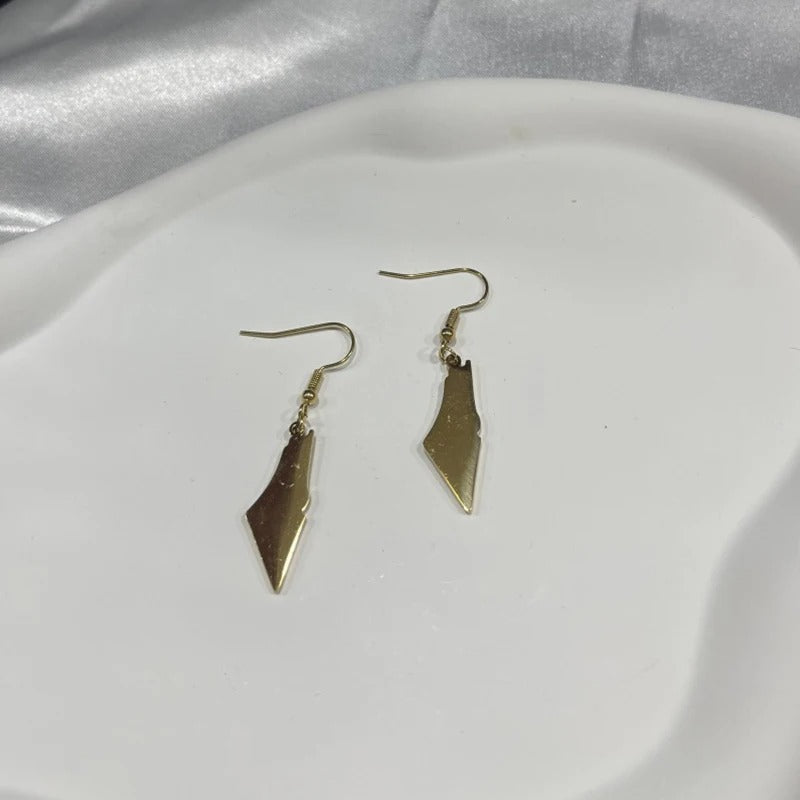 Gold Plain Geography Earrings | Project Palestine
