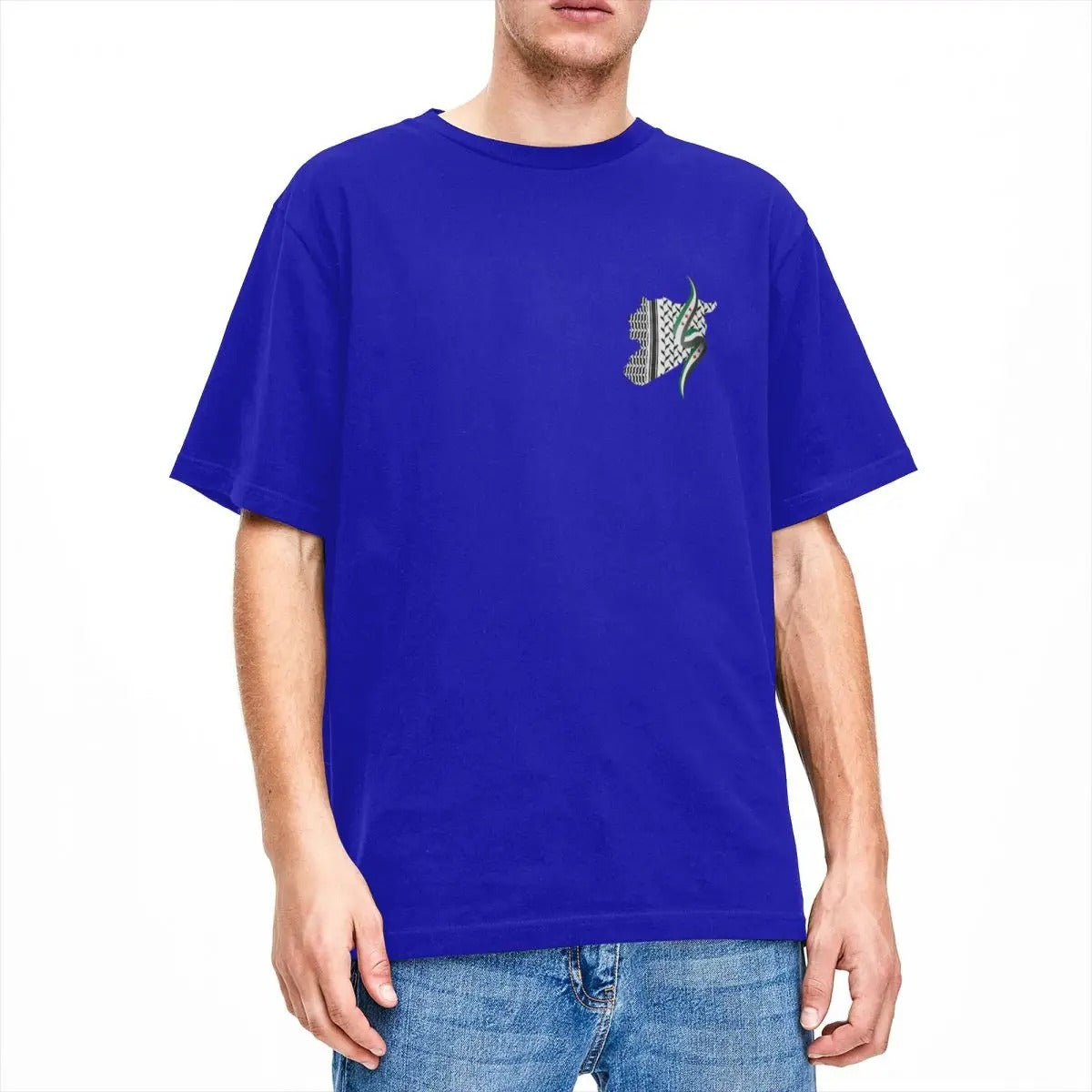 Blue / S Syrian Keffiyeh Geography Shirt | Project Palestine