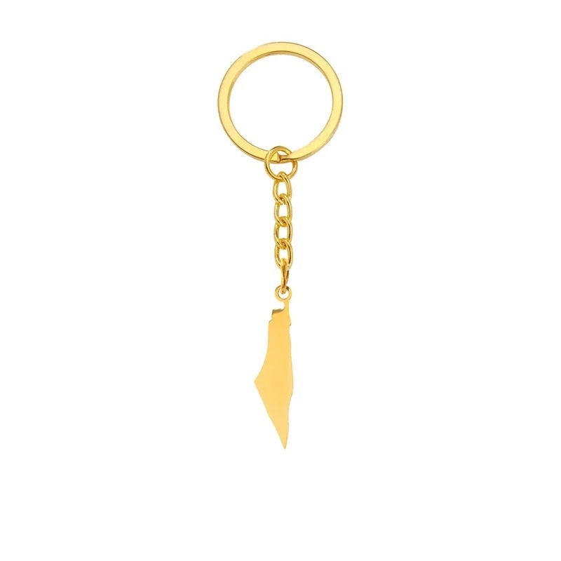 Full (Gold) Simplistic Geography Key Chain | Project Palestine