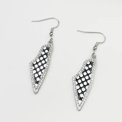 Silver Simplistic Keffiyeh Earrings | Project Palestine