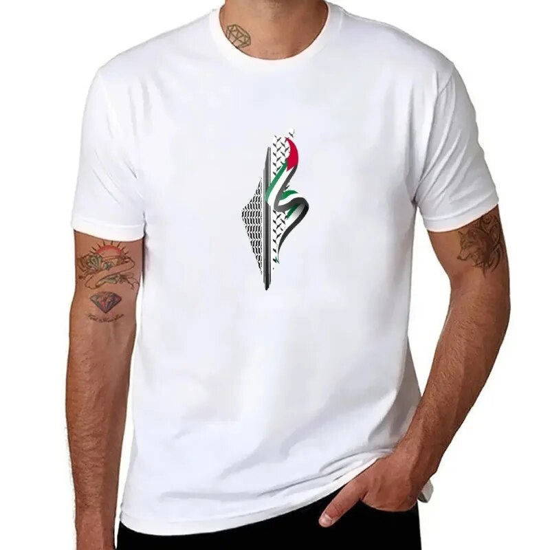 White / 2XS Palestine Geography with Flag Shirt | Project Palestine