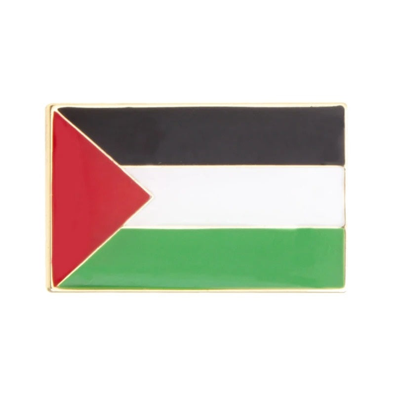 Straight Flag / 10 Pieces / 0.65 x 0.76 Inches (19 x 16 mm) Palestine Flag Pins (10 Pieces) | Project Palestine