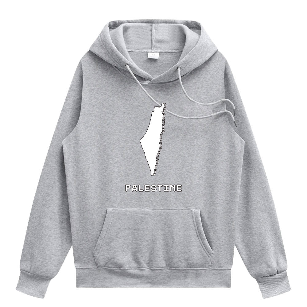 Sudadera con capucha Palestina con geografía