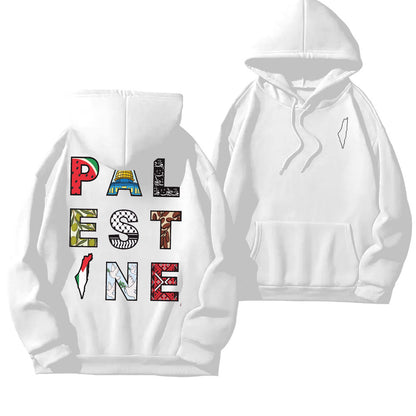 Sudadera con capucha colorida de Palestina 