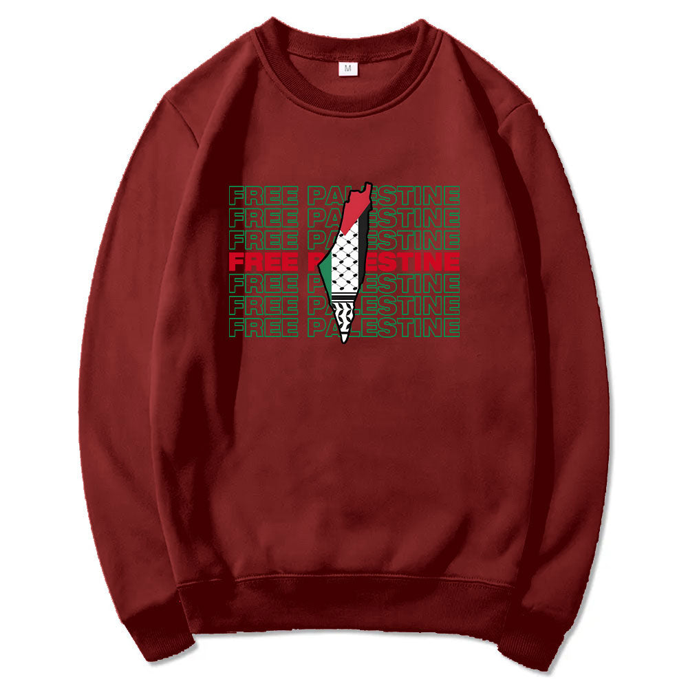 Free Palestine Repeated & Geography Sweater