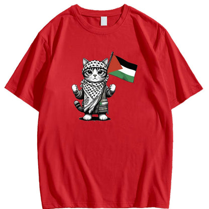 Camiseta de gato palestina