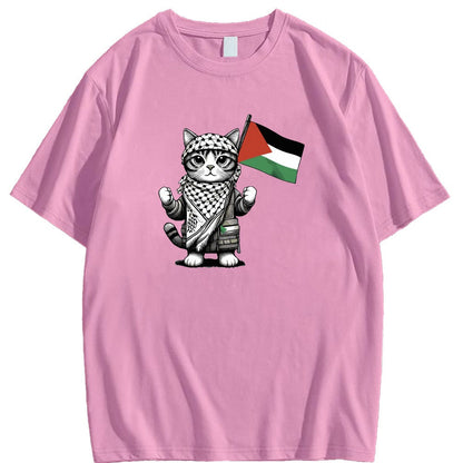 Camiseta de gato palestina