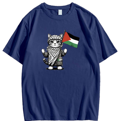 Camiseta de gato palestina