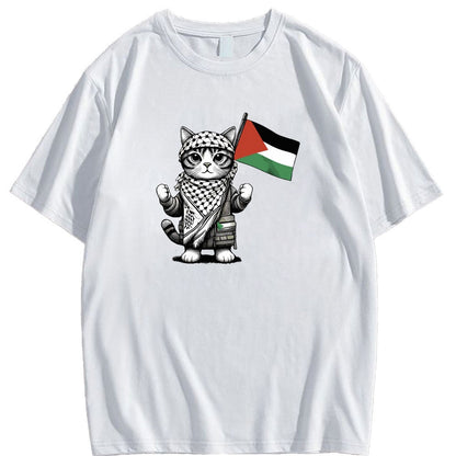 Camiseta de gato palestina