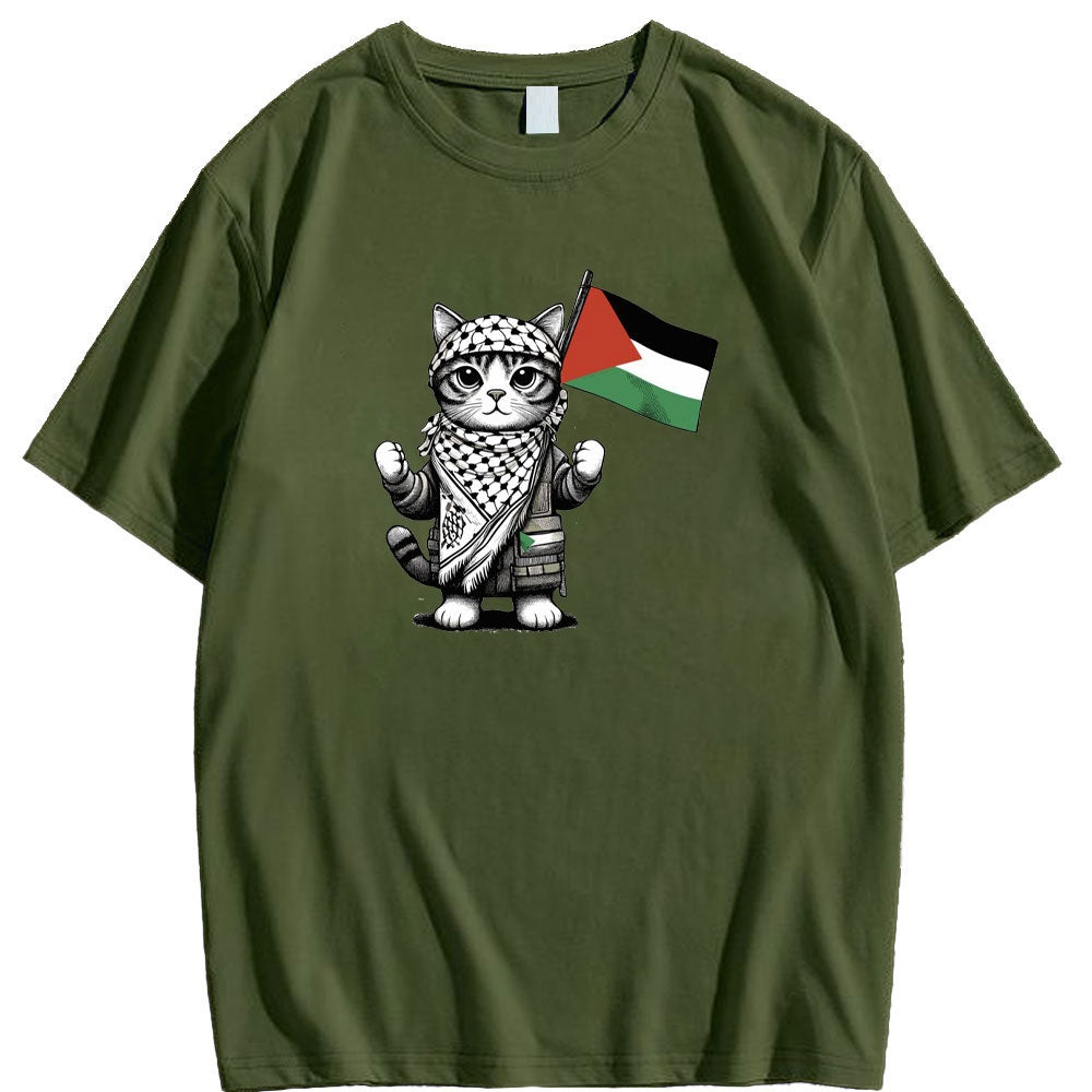 Camiseta de gato palestina