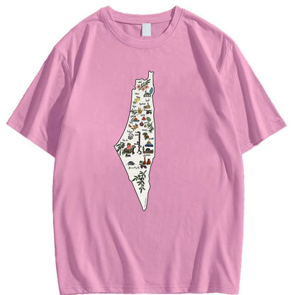 Camiseta de geografía de ciudades palestinas