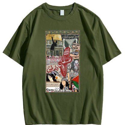 Camiseta con imágenes de la historia palestina (varios diseños disponibles)