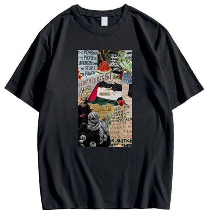 Camiseta con imágenes de la historia palestina (varios diseños disponibles)