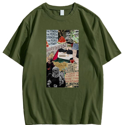 Camiseta con imágenes de la historia palestina (varios diseños disponibles)