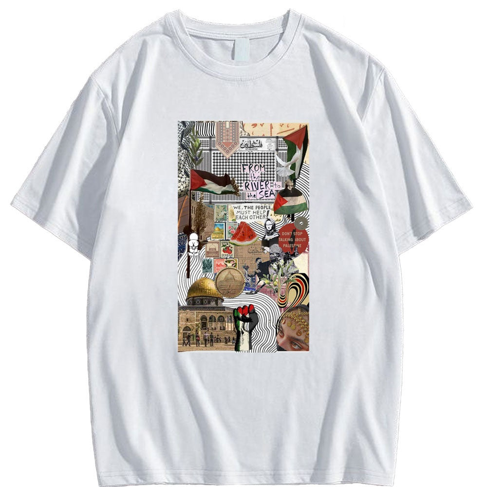 Camiseta con imágenes de la historia palestina (varios diseños disponibles)