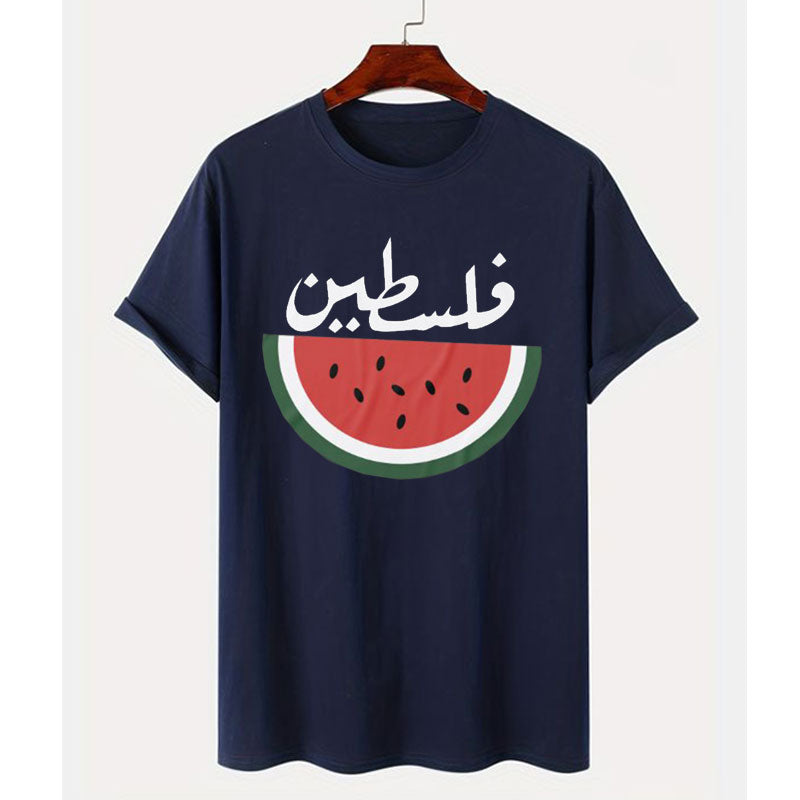 XS / Navy Blue Arabic Palestine Watermelon Shirt | Project Palestine