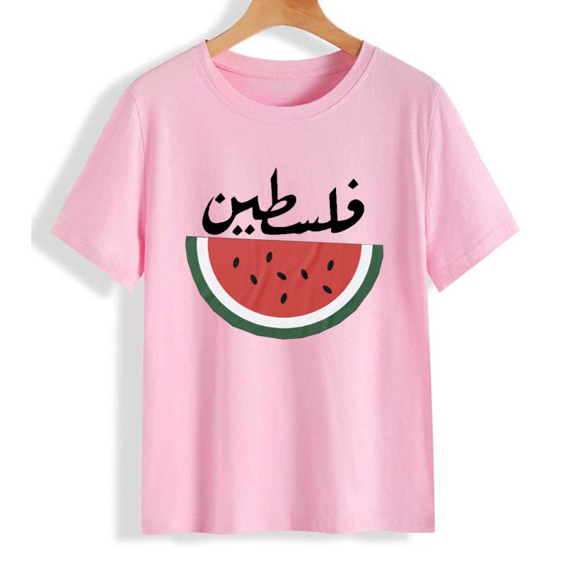 XS / Pink Arabic Palestine Watermelon Shirt | Project Palestine