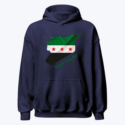 Sudadera con capucha de geografía de Siria libre