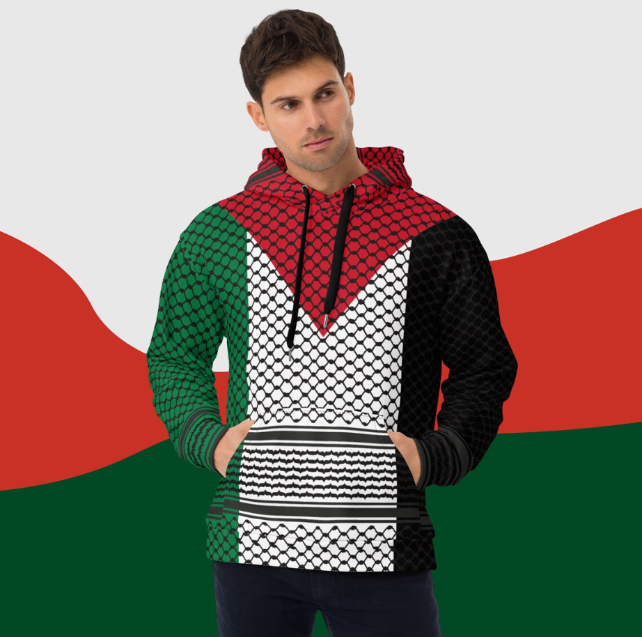 Palestine Flag & Keffiyeh Hoodie