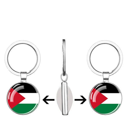 Palestine Circular Flag Key Chain