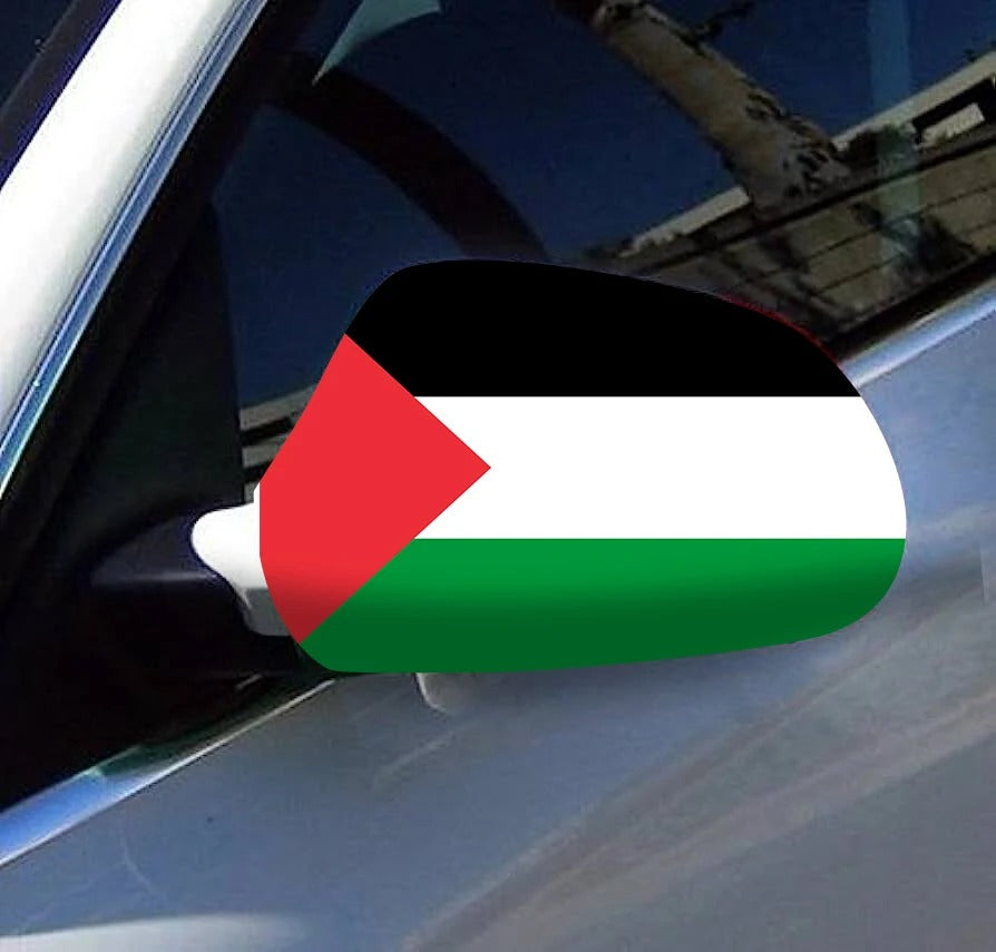 Cubiertas para espejos laterales de coche con la bandera de Palestina (2 piezas)