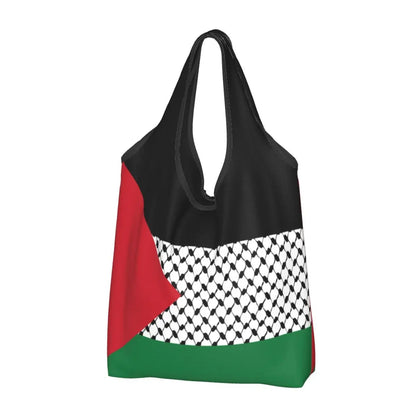 Bandera de Palestina con bolsa de keffiyeh