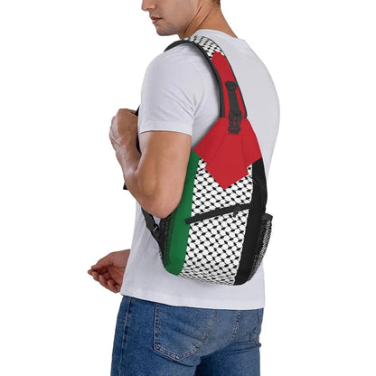 Bandera de Palestina y bolsa de keffiyeh