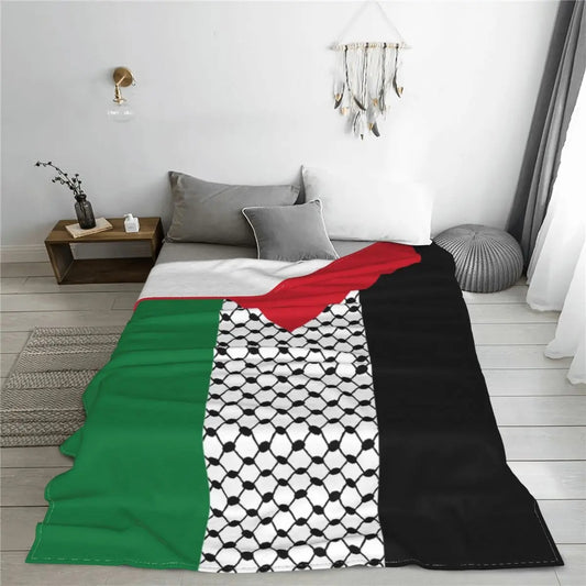 Manta con bandera y keffiyeh